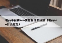 電商平臺和seo優(yōu)化有什么區(qū)別（電商seo什么意思）