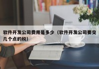 軟件開發(fā)公司費用是多少（軟件開發(fā)公司要交幾個點的稅）