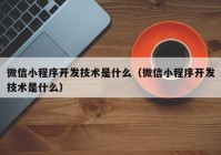 微信小程序開發(fā)技術(shù)是什么（微信小程序開發(fā)技術(shù)是什么）