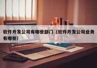 軟件開發(fā)公司有哪些部門（軟件開發(fā)公司業(yè)務(wù)有哪些）