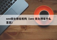 seo優(yōu)化排名機構(gòu)（seo 優(yōu)化排名什么意思）