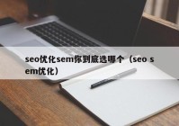 seo優(yōu)化sem你到底選哪個(gè)（seo sem優(yōu)化）