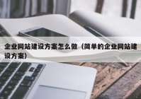 企業(yè)網(wǎng)站建設(shè)方案怎么做（簡單的企業(yè)網(wǎng)站建設(shè)方案）