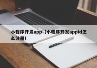 小程序開發(fā)app（小程序開發(fā)appid怎么注冊(cè)）