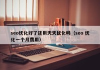 seo優(yōu)化好了還用天天優(yōu)化嗎（seo 優(yōu)化一個(gè)月費(fèi)用）