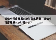 微信小程序開發(fā)appid怎么獲?。ㄎ⑿判〕绦蜷_發(fā)appid是什么）